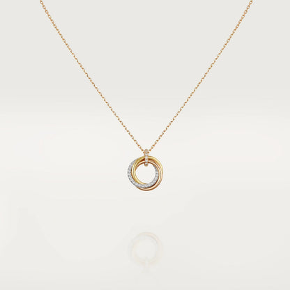 [Topon]TRINITY NECKLACE SILVER GOLD PINK GOLD DIAMONDS