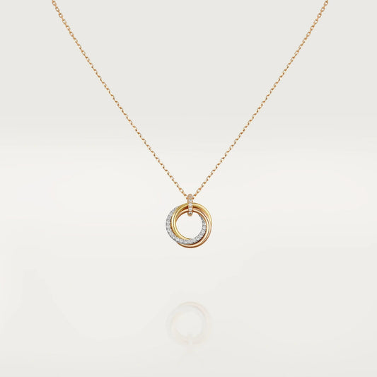 [Topon]TRINITY NECKLACE SILVER GOLD PINK GOLD DIAMONDS
