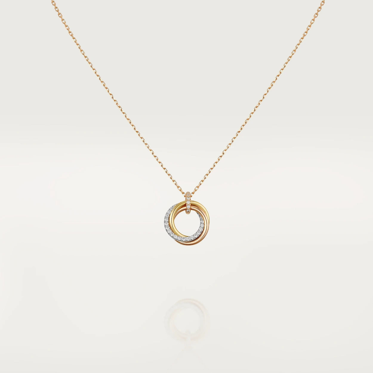 [Topon Jewelry]TRINITY NECKLACE SILVER GOLD PINK GOLD DIAMONDS