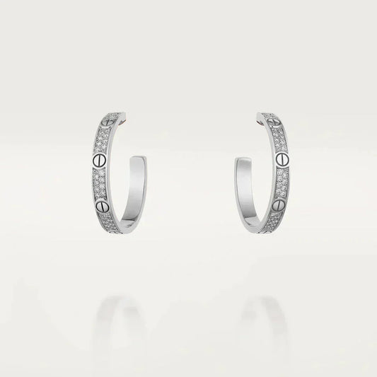 [Topon]LOVE DIAMOND SILVER HOOP EARRINGS