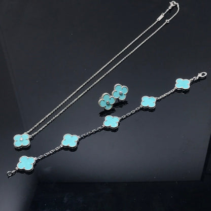 [Topon Jewelry]CLOVER 1 DIAMOND BLUE SKY SILVER EARRINGS