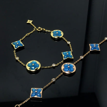 [Topon Jewelry]STAR AND SUN 4 MOTIF BLUE BRACELET