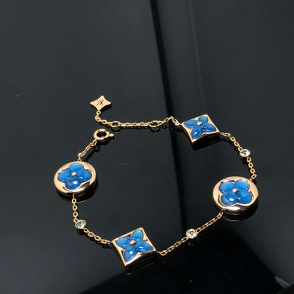 [Topon Jewelry]STAR AND SUN 4 MOTIF BLUE BRACELET