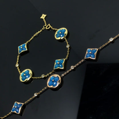 [Topon Jewelry]STAR AND SUN 4 MOTIF BLUE BRACELET