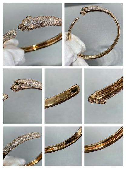 [Topon Jewelry]PANTHERE FULL DIAMOND OPEN BRACELET