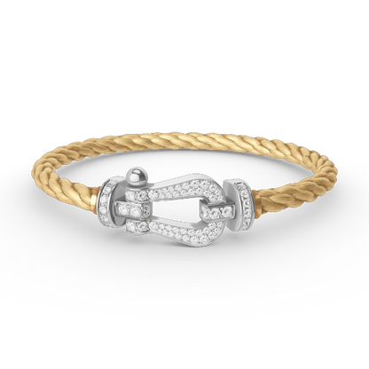 [Topon Jewelry]FORCE LARGE HORSESHOE FULL DIAMOND BRACELET SILVER