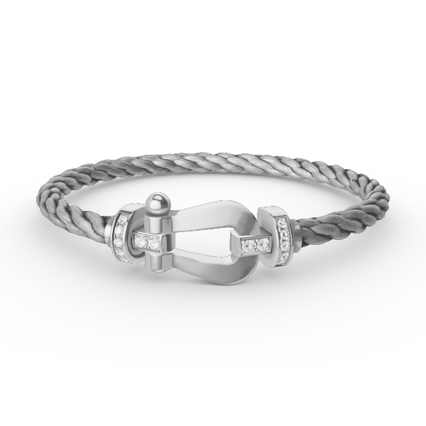 [Topon]FORCE LARGE HORSESHOE HALF DIAMOND BRACELET SILVER