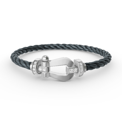 [Topon Jewelry]FORCE LARGE HORSESHOE HALF DIAMOND BRACELET SILVER