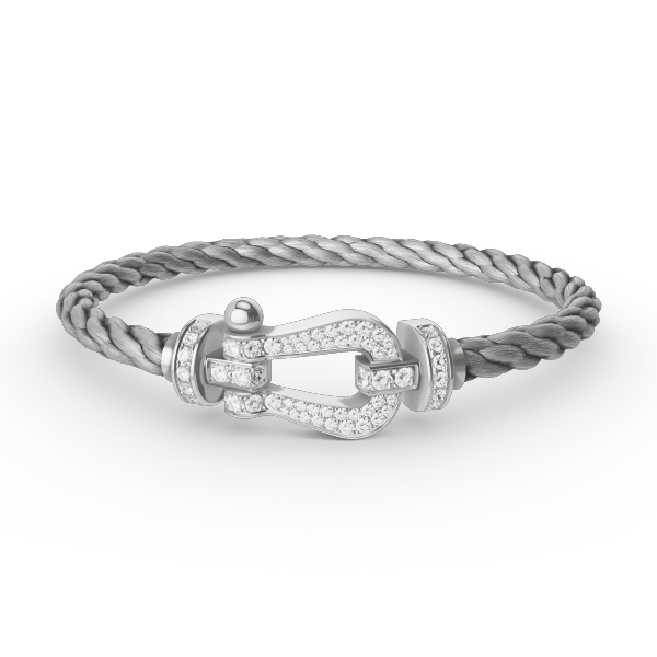 [Topon Jewelry]FORCE LARGE HORSESHOE FULL DIAMOND BRACELET SILVER