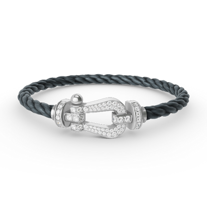 [Topon Jewelry]FORCE LARGE HORSESHOE FULL DIAMOND BRACELET SILVER