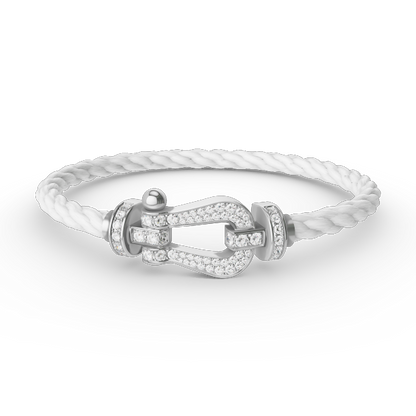 [Topon Jewelry]FORCE LARGE HORSESHOE FULL DIAMOND BRACELET SILVER