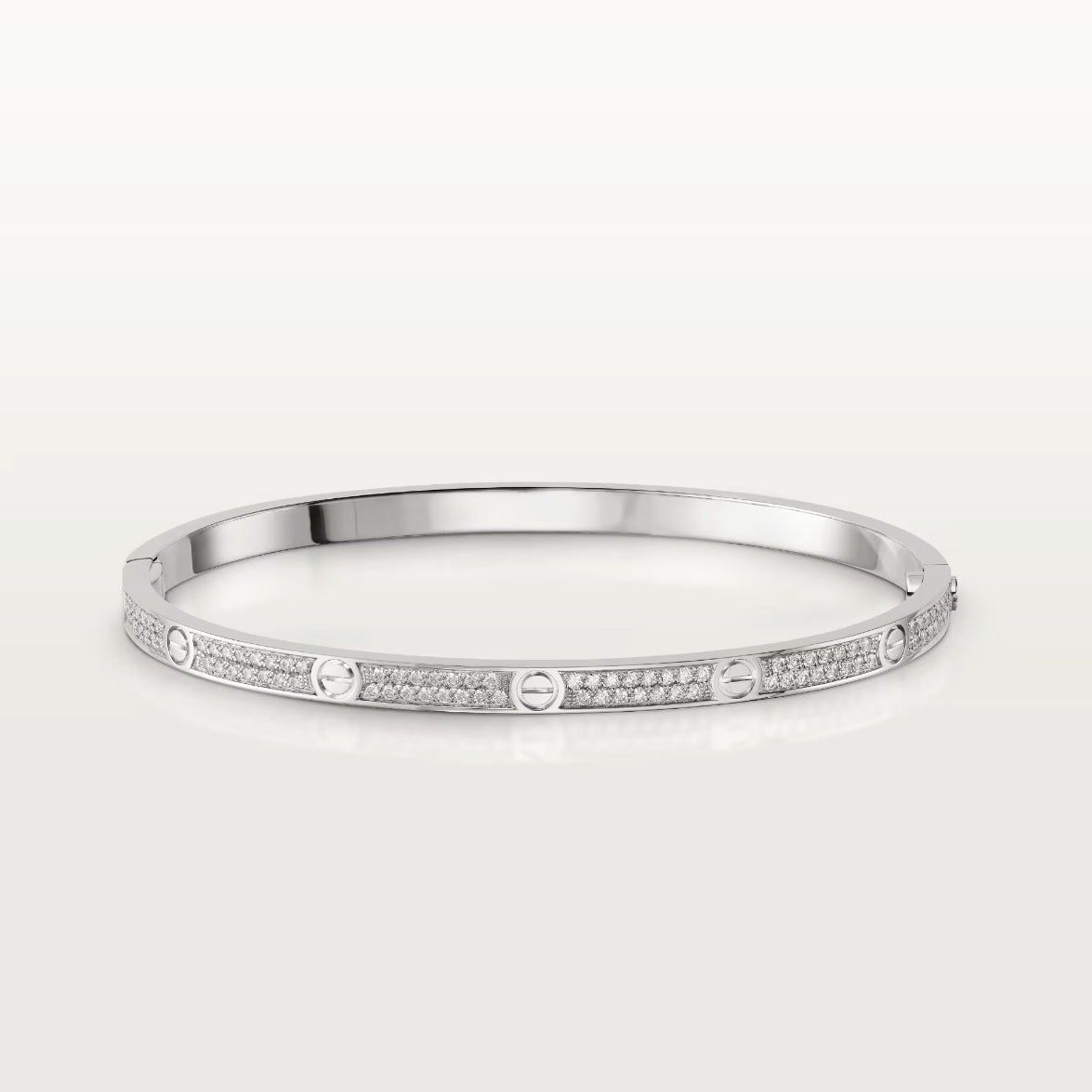 [Topon Jewelry]LOVE BRACELET 3.65MM DIAMOND-PAVED SILVER