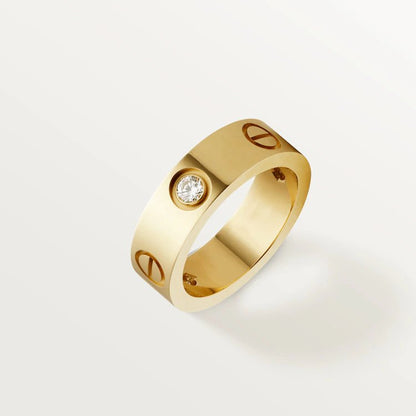 [Topon Jewelry]LOVE RING 5.5MM 3 DIAMONDS PINK GOLD