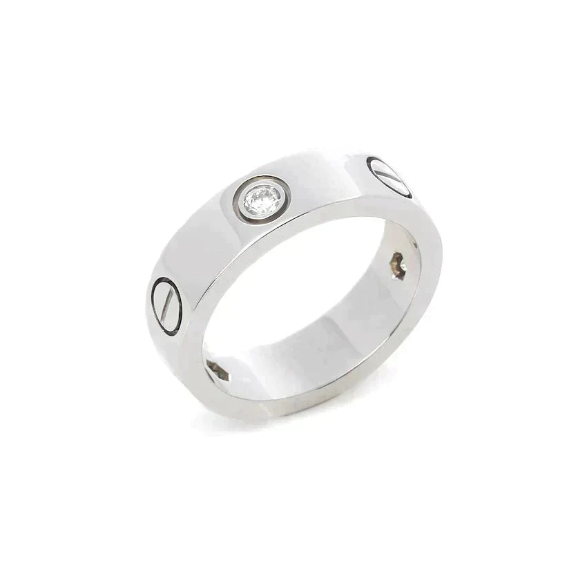 [Topon Jewelry]LOVE RING 5.5MM 3 DIAMONDS SILVER