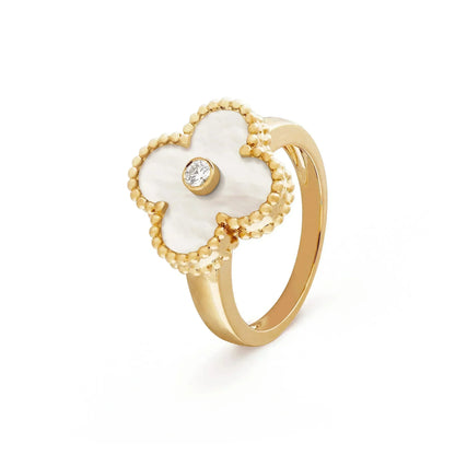 [Topon]CLOVER PINK MOP RING GOLD DIAMOND