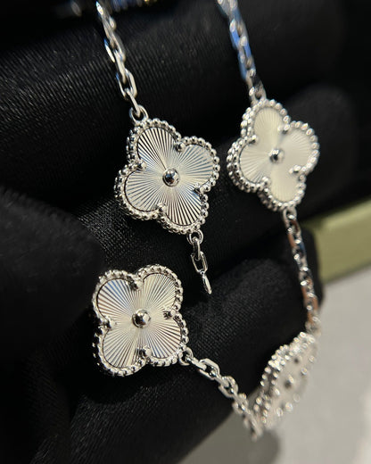 [Topon Jewelry]CLOVER SILVER 5 MOTIFS BRACELET